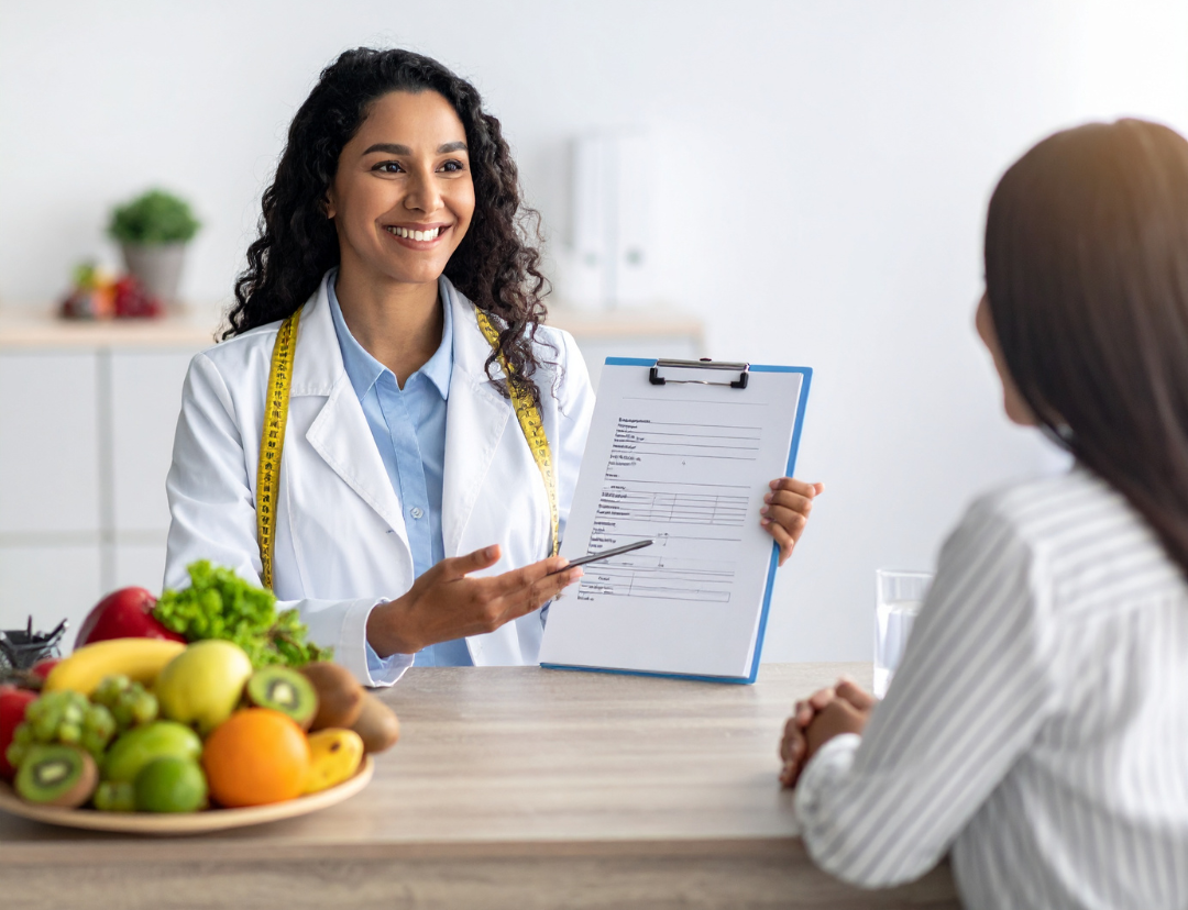 Nutricionista profesional en Bogotá ayudando a mejorar la relación con la comida.